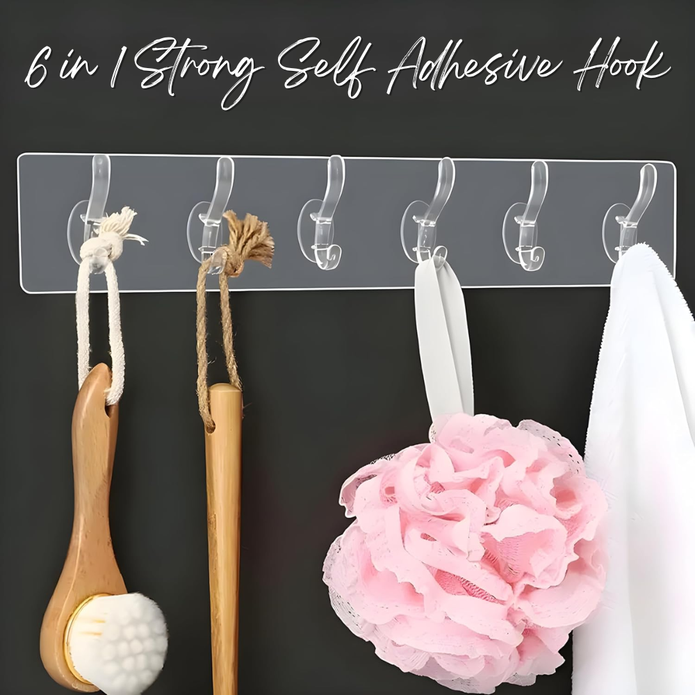 6 in 1 Strong Self Adhesive Hook